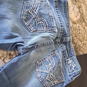 Big Star Blue Boot Cut Jeans with Signature Stitching